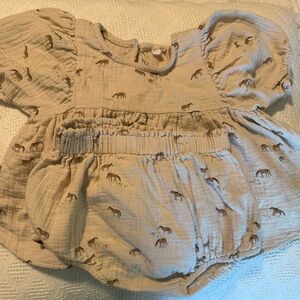 Quincy Mae Cream Horse Pattern Blouse